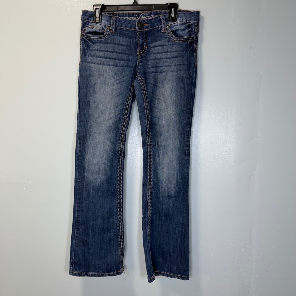 Vanity Premium‎ Collection Y2K Arianna Bootcut Jeans Blue Embroidered 29W 31L